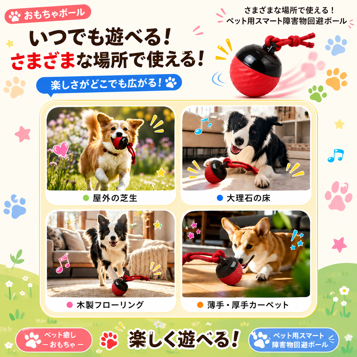 スマートローリングペットボール 夢中で遊ぶ!